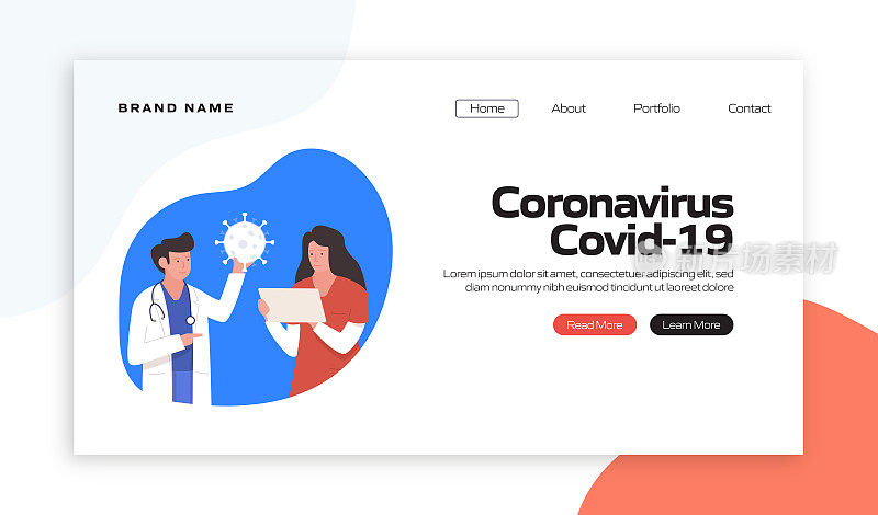 冠状病毒，新冠肺炎，大流行概念矢量插图登陆页面模板，网站横幅，广告和营销材料，在线广告，业务演示等。