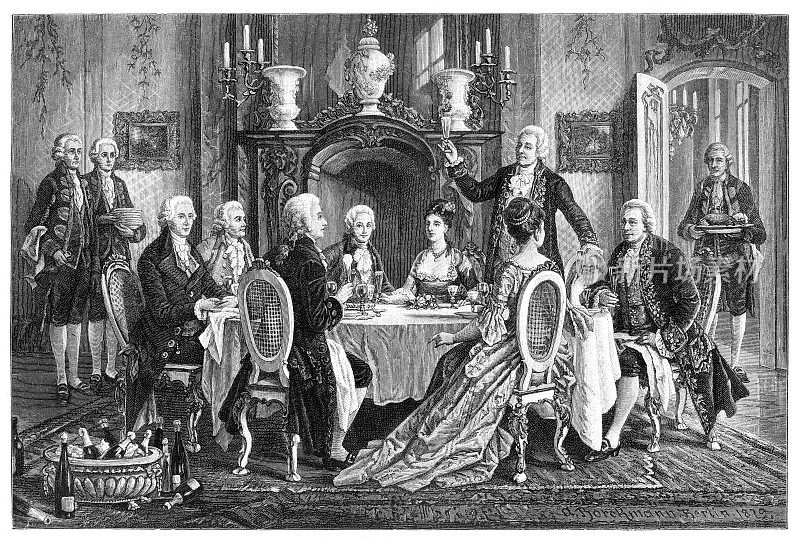 1880年,莫扎特和海顿在Schikaneder的房子里