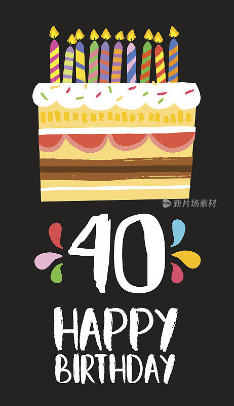 40岁生日贺卡40岁生日蛋糕