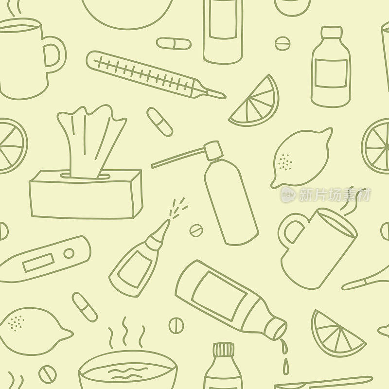 流感治疗doodle无缝模式。