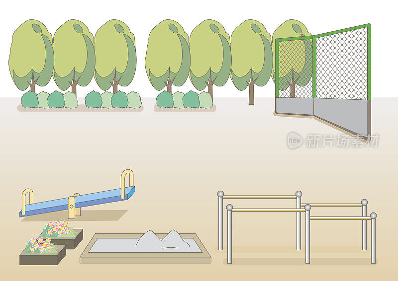公园和学校的地面形象