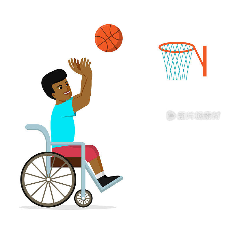残疾人非裔美国人打篮球
