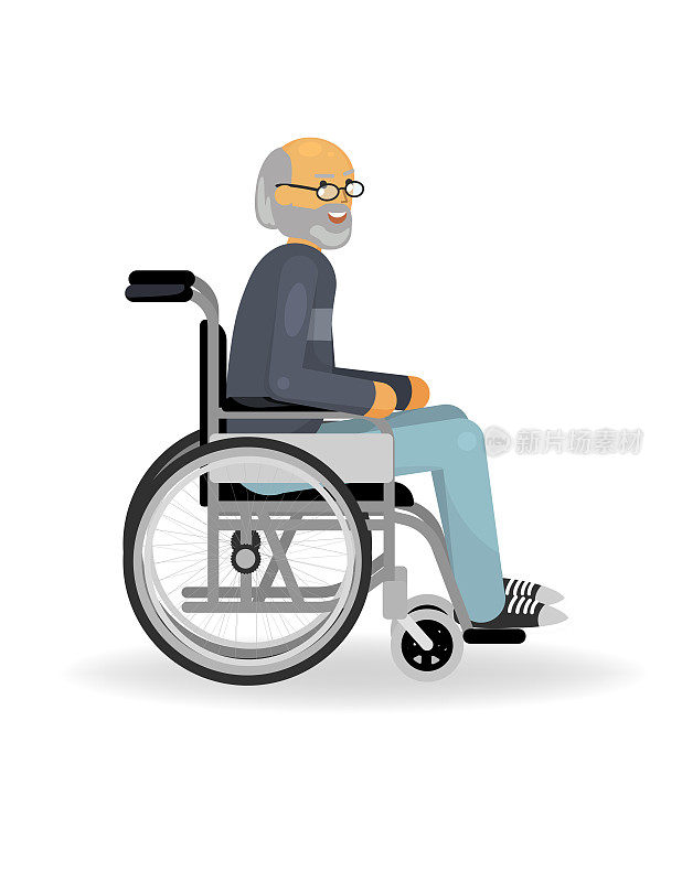 一个坐轮椅的老人