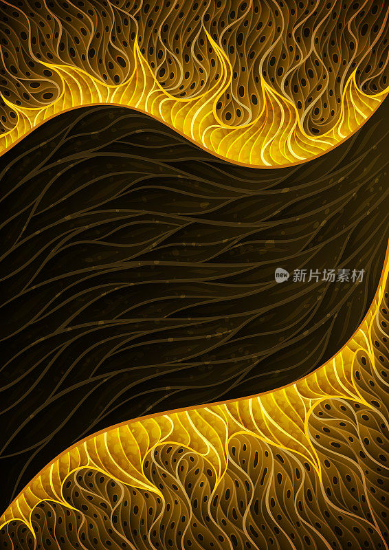 抽象的金色溪流背景插图