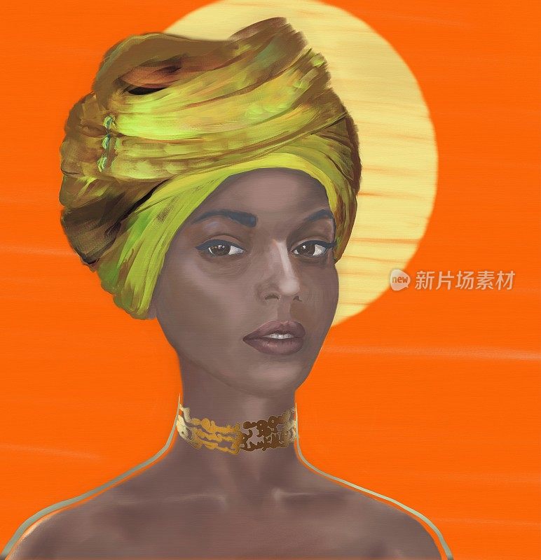这是一幅非洲女性法拉希的肖像