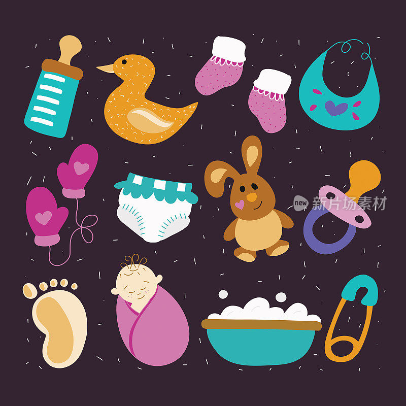 婴儿概念矢量插图