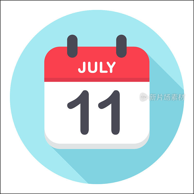 7月11日-日历图标-圆形