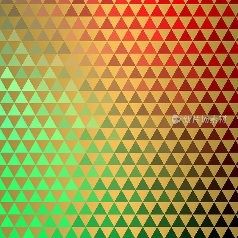 双三角形图案，彩色反射和条纹。