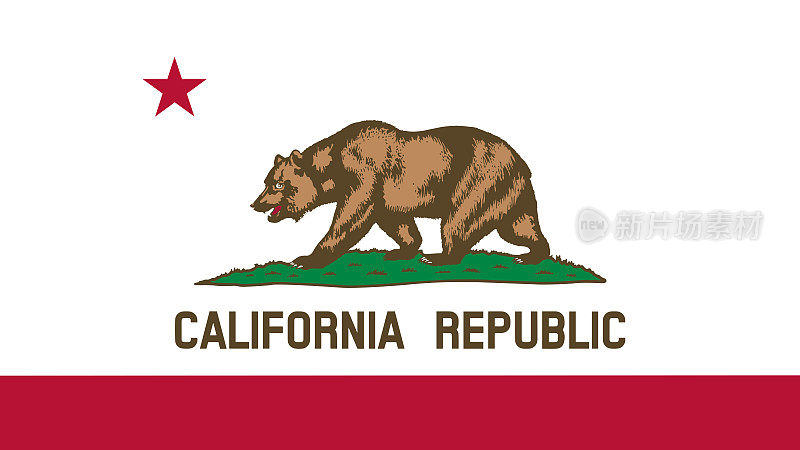 加利福尼亚州共和州旗帜Eps文件-加利福尼亚州矢量文件的旗帜