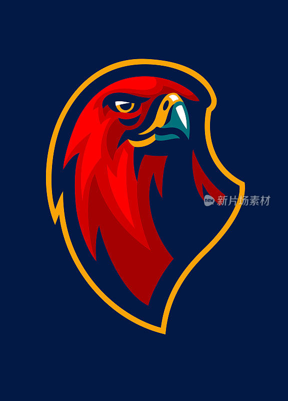 鹰头运动风格吉祥物标志
