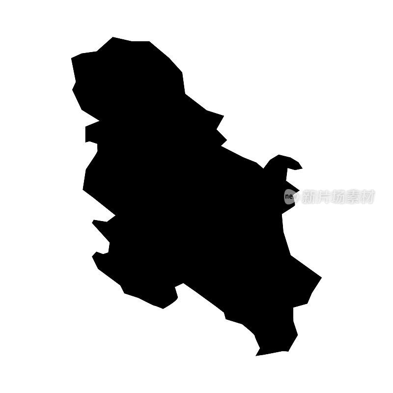 塞尔维亚的地图。塞尔维亚的剪影。塞尔维亚图标
