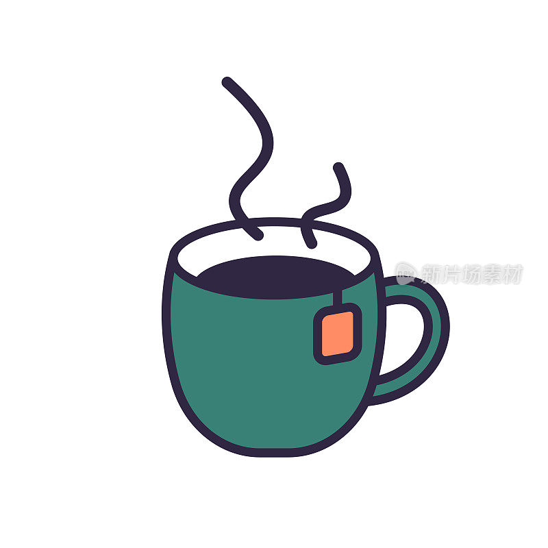 一杯茶的图标。为您的设计孤立的矢量插图符号