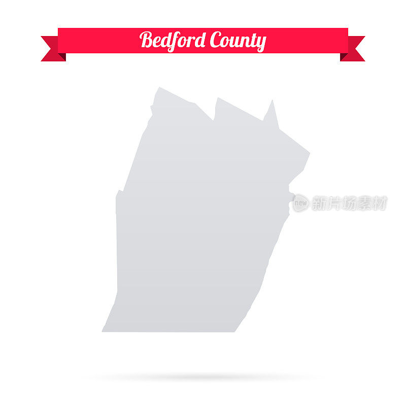 宾夕法尼亚州贝德福德县。白底红旗地图