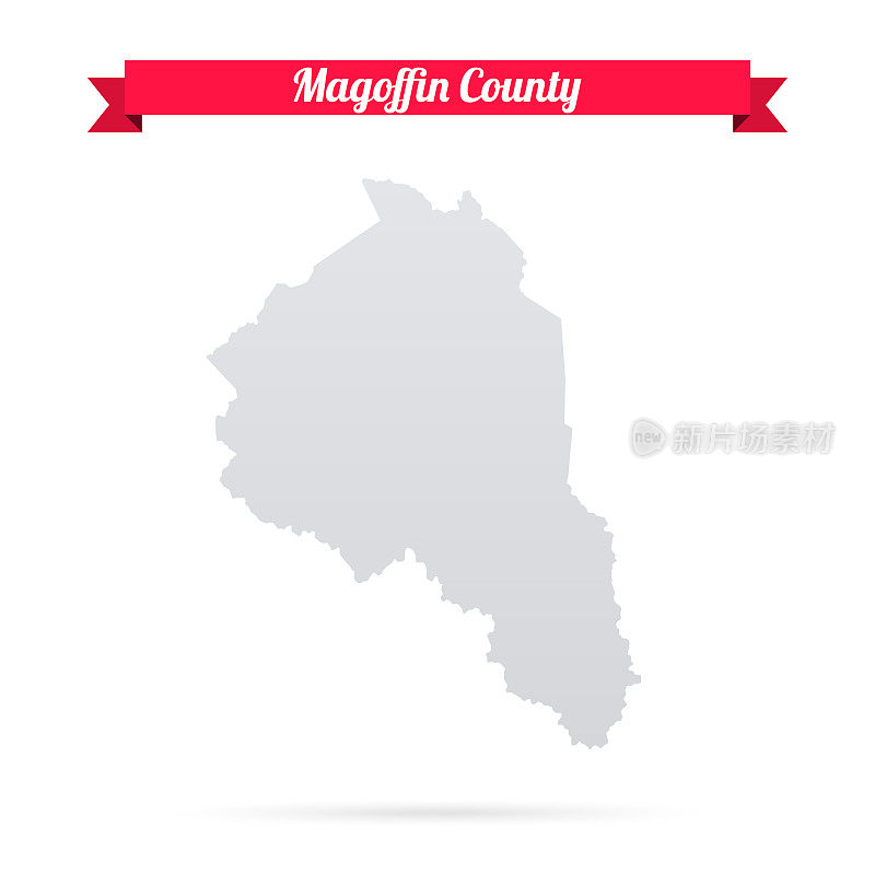 马戈芬县，肯塔基州。白底红旗地图