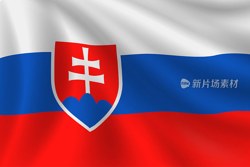 斯洛伐克国旗。斯洛伐克国旗。矢量标志背景。股票插图