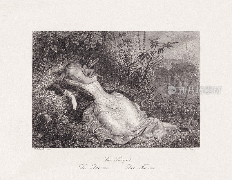 《梦》，斯坦利绘制，钢雕刻，出版于1850年左右