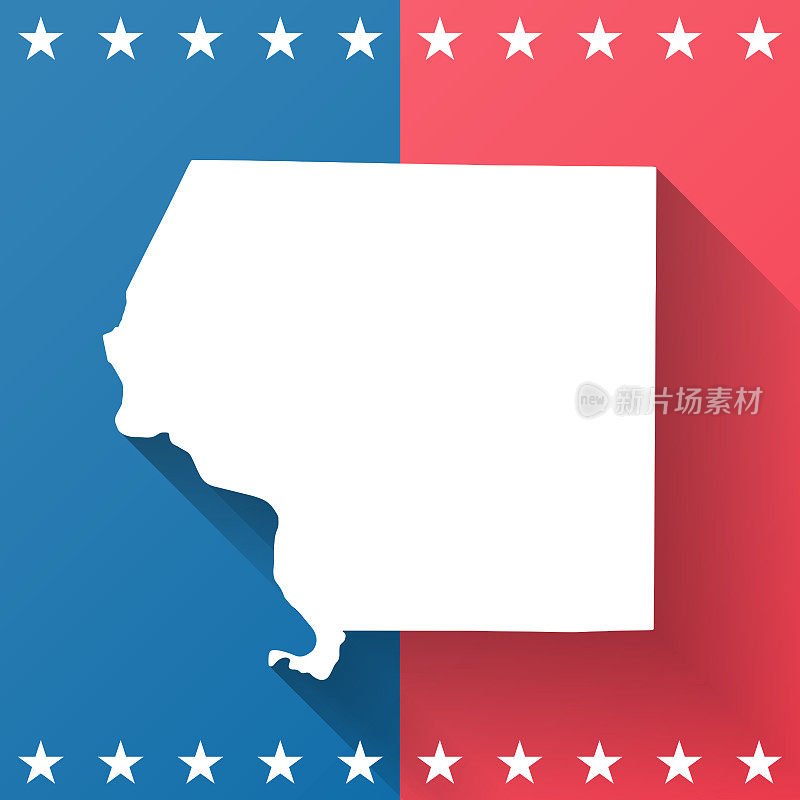 杰克逊县，伊利诺伊州。地图在蓝色和红色的背景