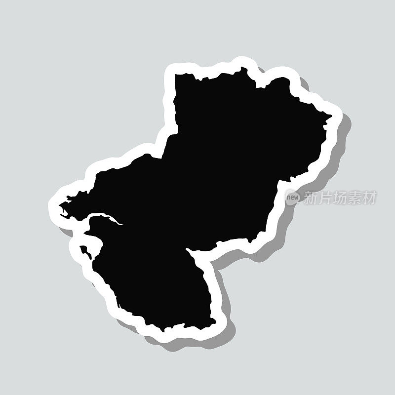 付德拉卢瓦尔地图贴纸在灰色的背景