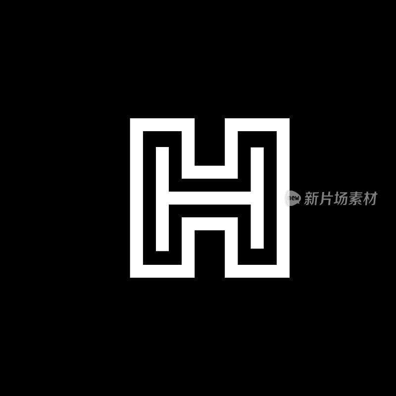 字母H实心标志