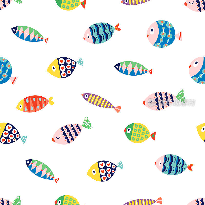 可爱的色彩斑斓的鱼。