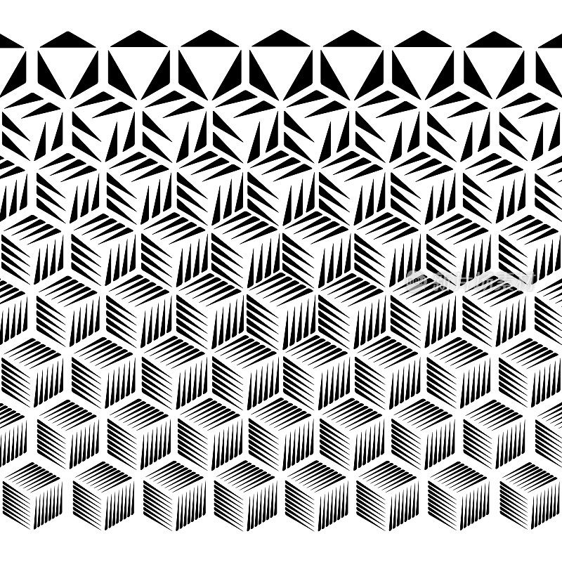 边被三角形覆盖的立方体图案