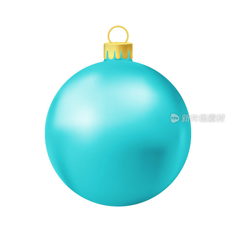 绿松石圣诞树球节日简单的插图
