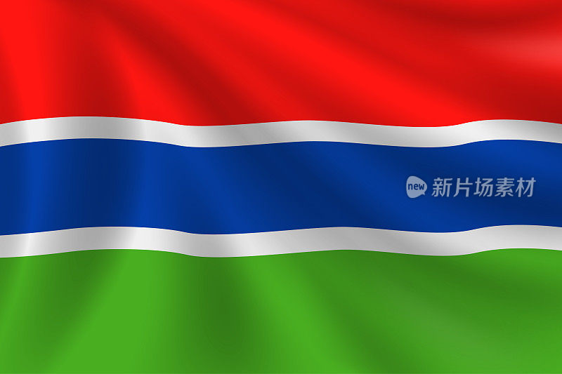 冈比亚国旗。冈比亚的旗帜。矢量标志背景。股票插图