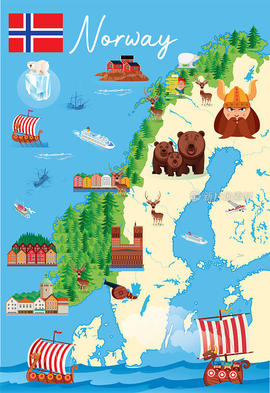 挪威卡通地图