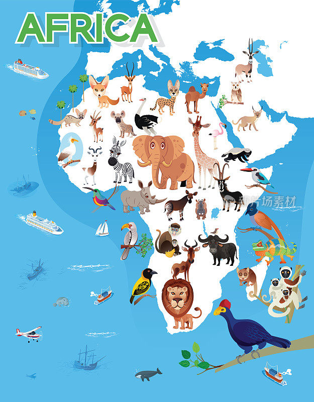 非洲动物地图