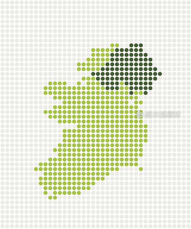 爱尔兰流行地图(矢量)