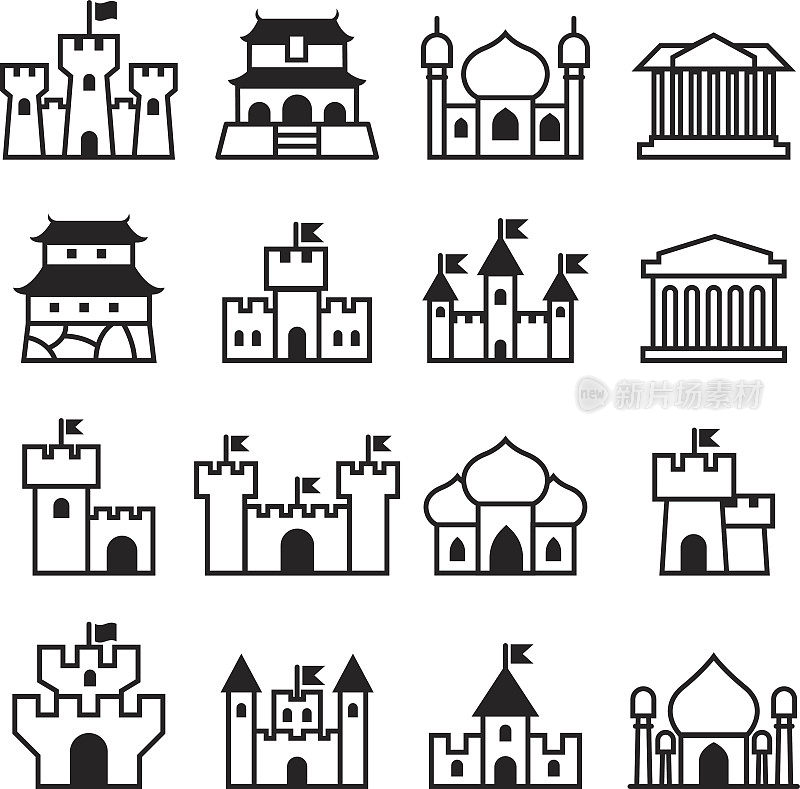 城堡和宫殿图标设置2