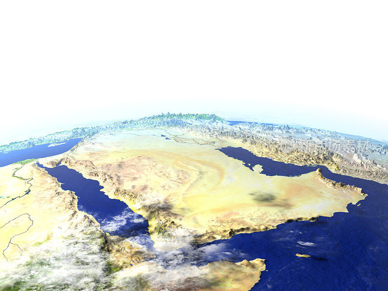 阿拉伯半岛上的现实地球模型