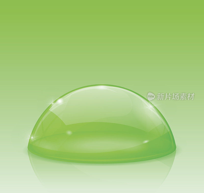 绿色圆顶，玻璃半球形