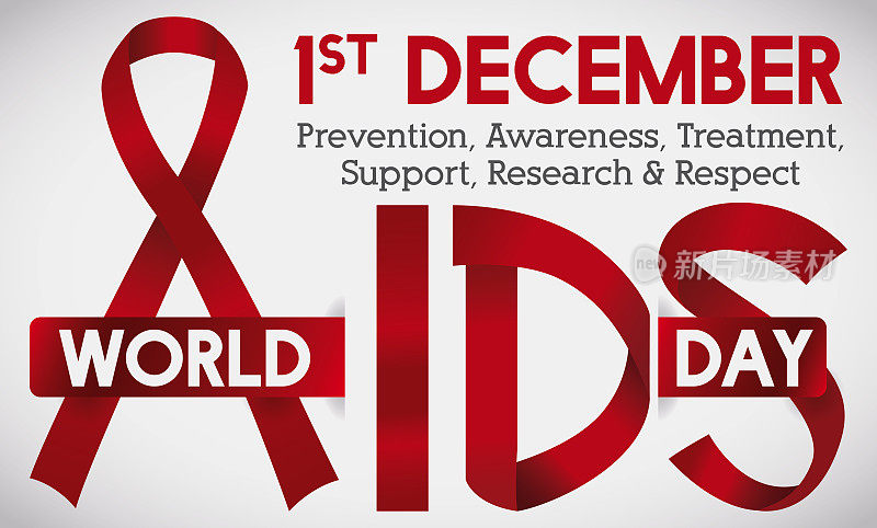 纪念世界艾滋病日的象征性红丝带