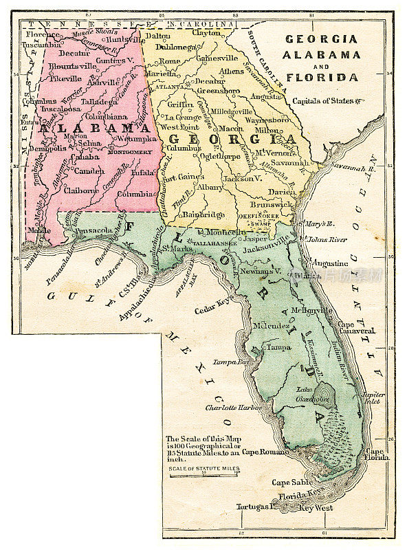地图南方各州1871年