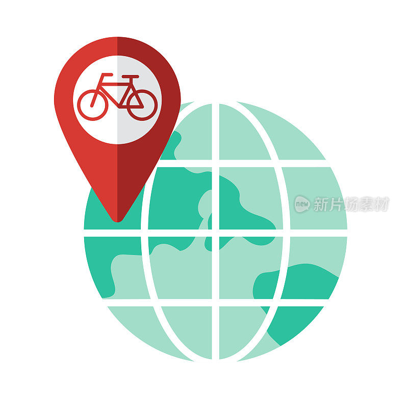 自行车地图引脚图标