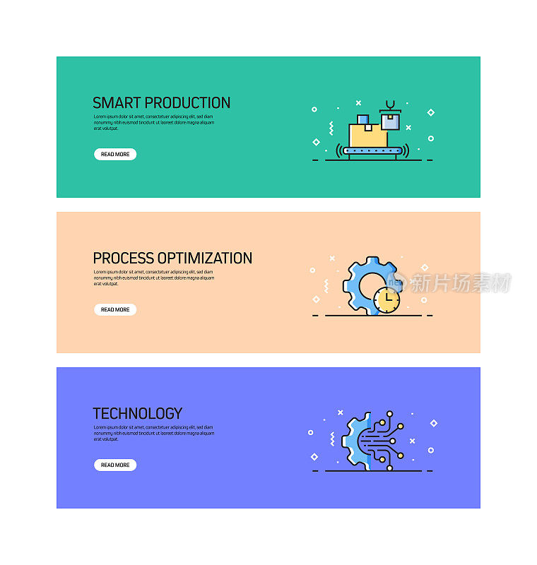 工业4.0相关旗帜设计与图标