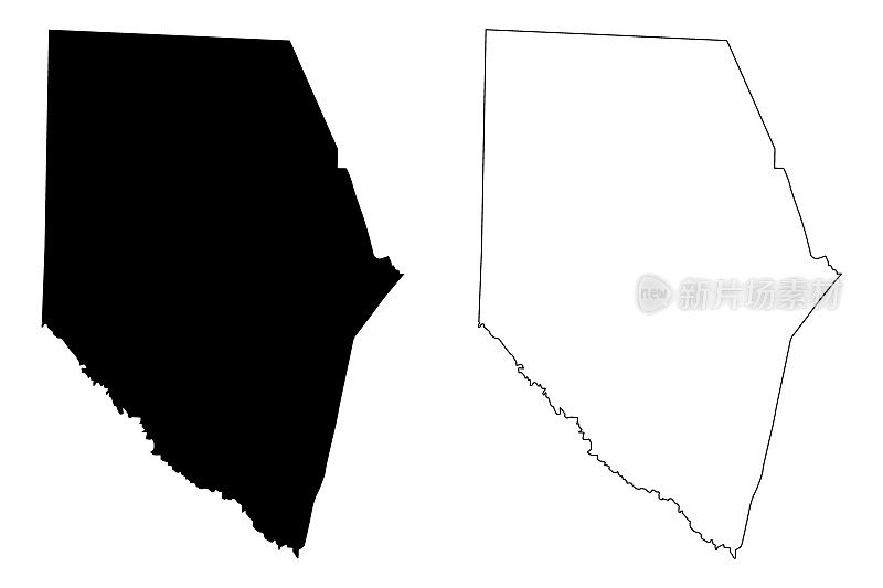 美国南卡罗莱纳州斯帕坦堡县(美国县，美国，美国)地图矢量插图，斯帕坦堡示意图