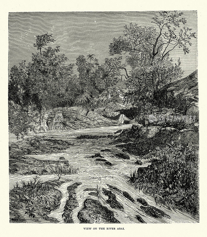 在青尼罗河，或Abay，埃塞俄比亚，维多利亚非洲历史19世纪