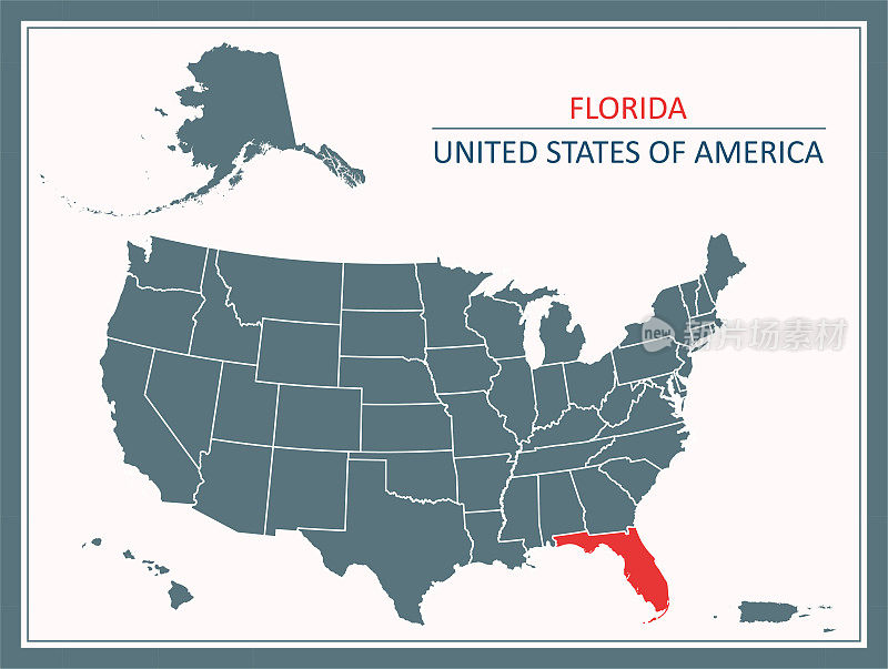 佛罗里达地图美国印刷