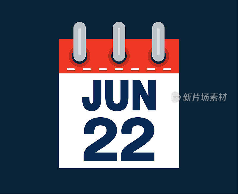 这个月的日历日期是6月22日