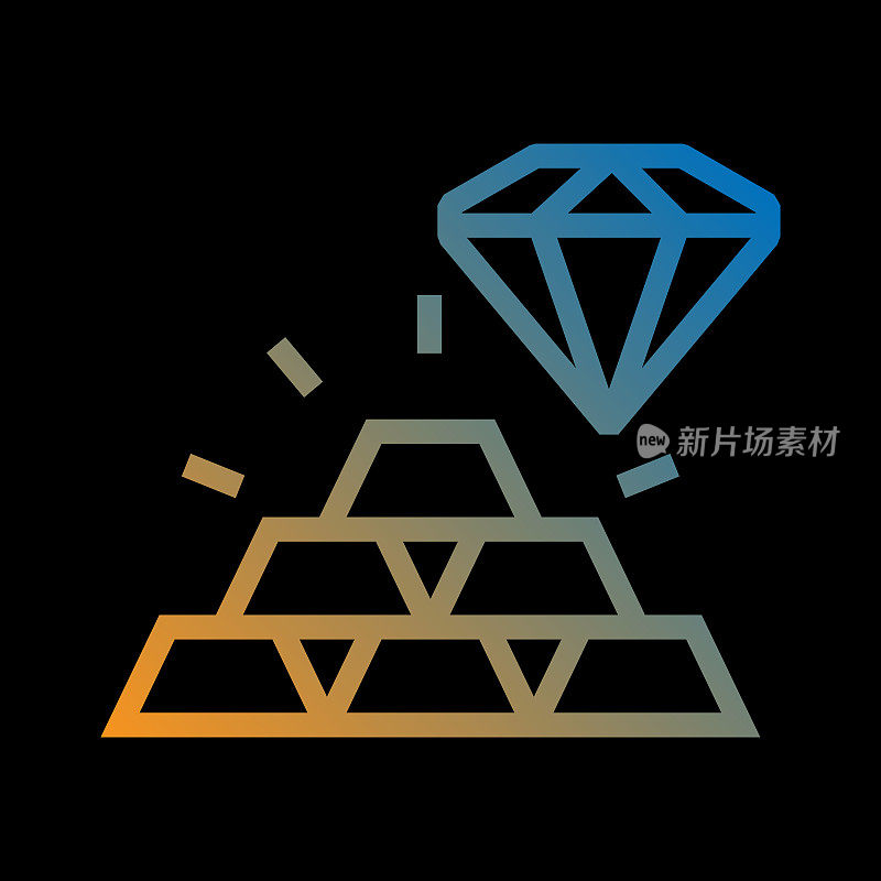 值线图标,轮廓向量符号