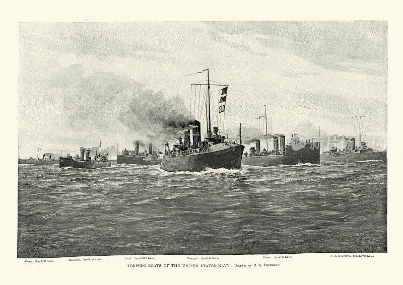 美国海军鱼雷舰队，19世纪的军舰