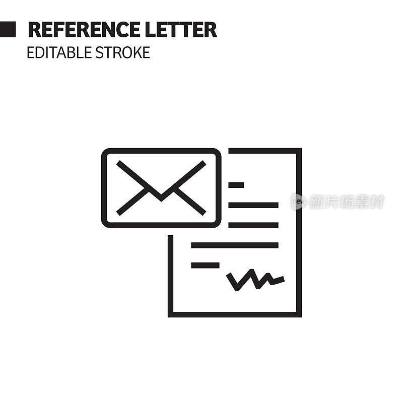 参考信线图标，轮廓矢量符号插图。