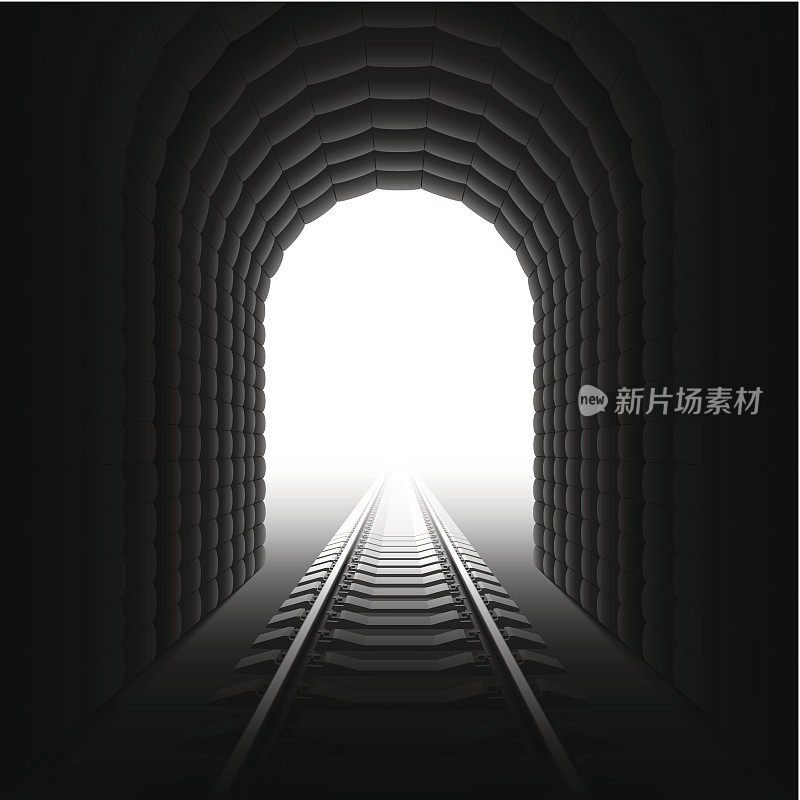 铁路隧道。向量。