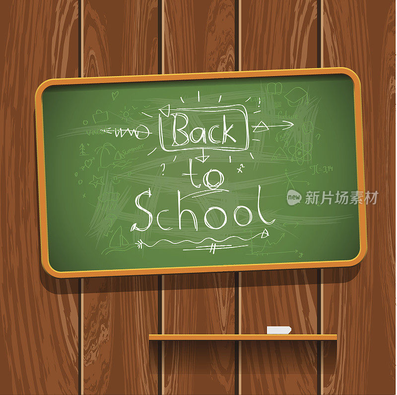 回到学校，在黑板上写粉笔