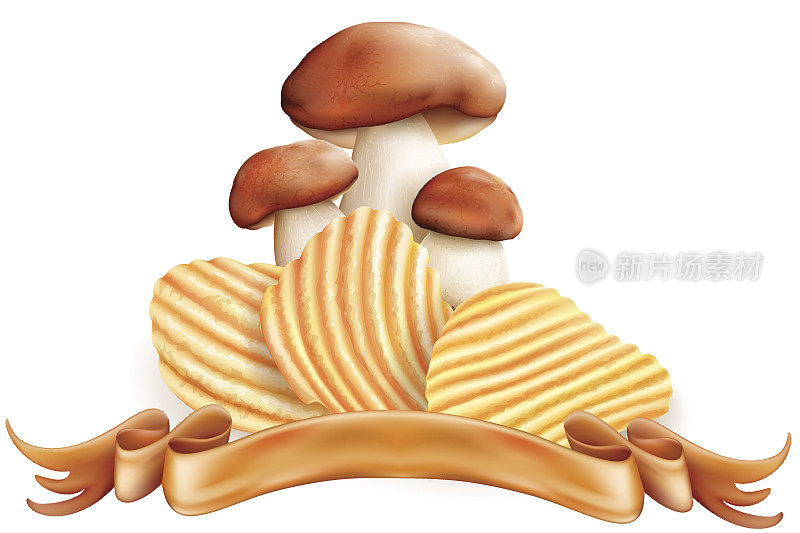 薯片和白蘑菇