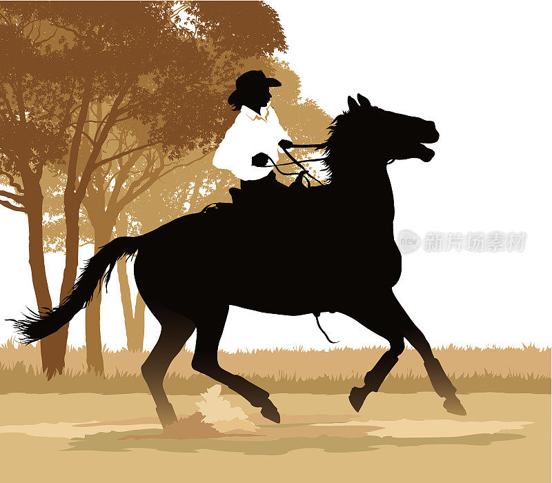 女孩骑马