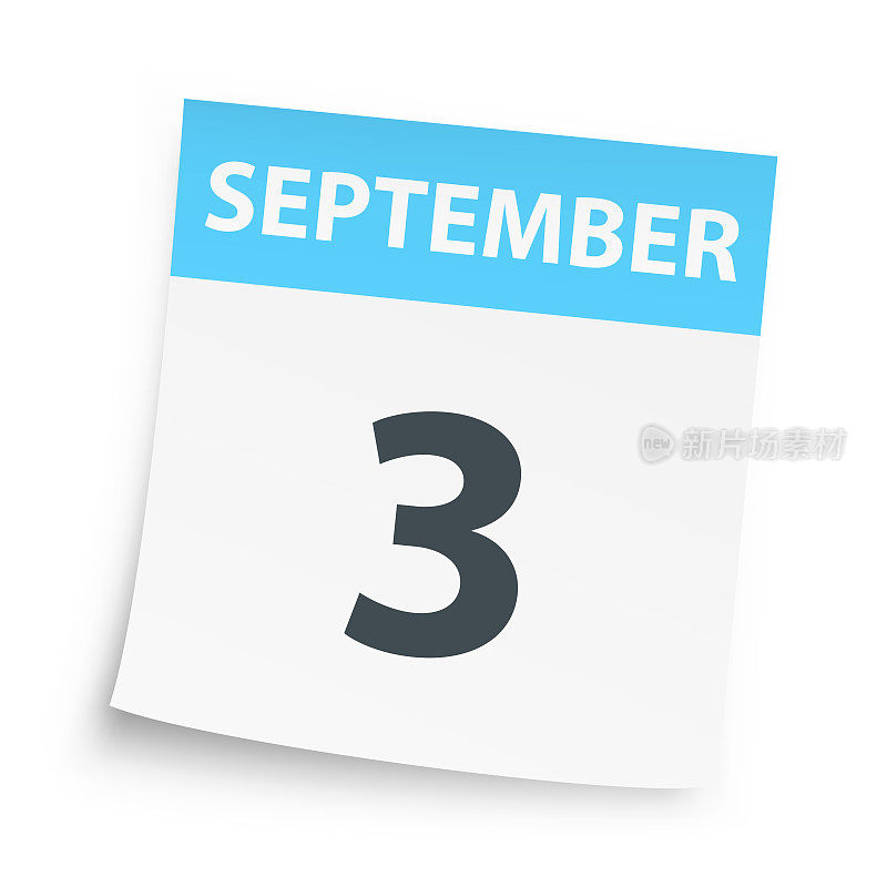 9月3日-每日日历在白色背景
