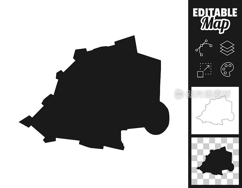 供设计梵蒂冈(罗马教廷)地图。轻松地编辑
